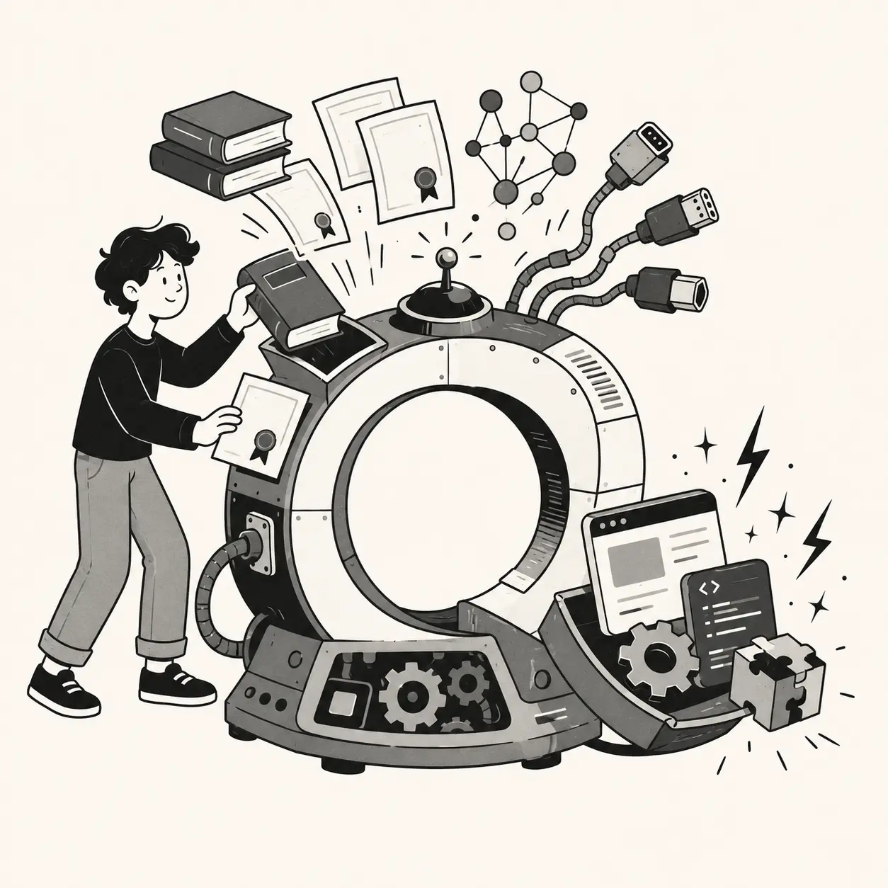 Máquina de aprendizaje continuo que transforma cursos y práctica en mejores herramientas